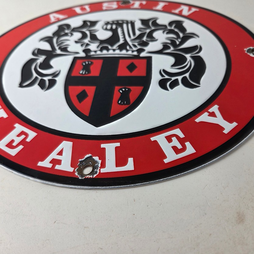 Vintage Austin Healey Automobiles Sign – Porcelain Gas Pump Dealership Sign