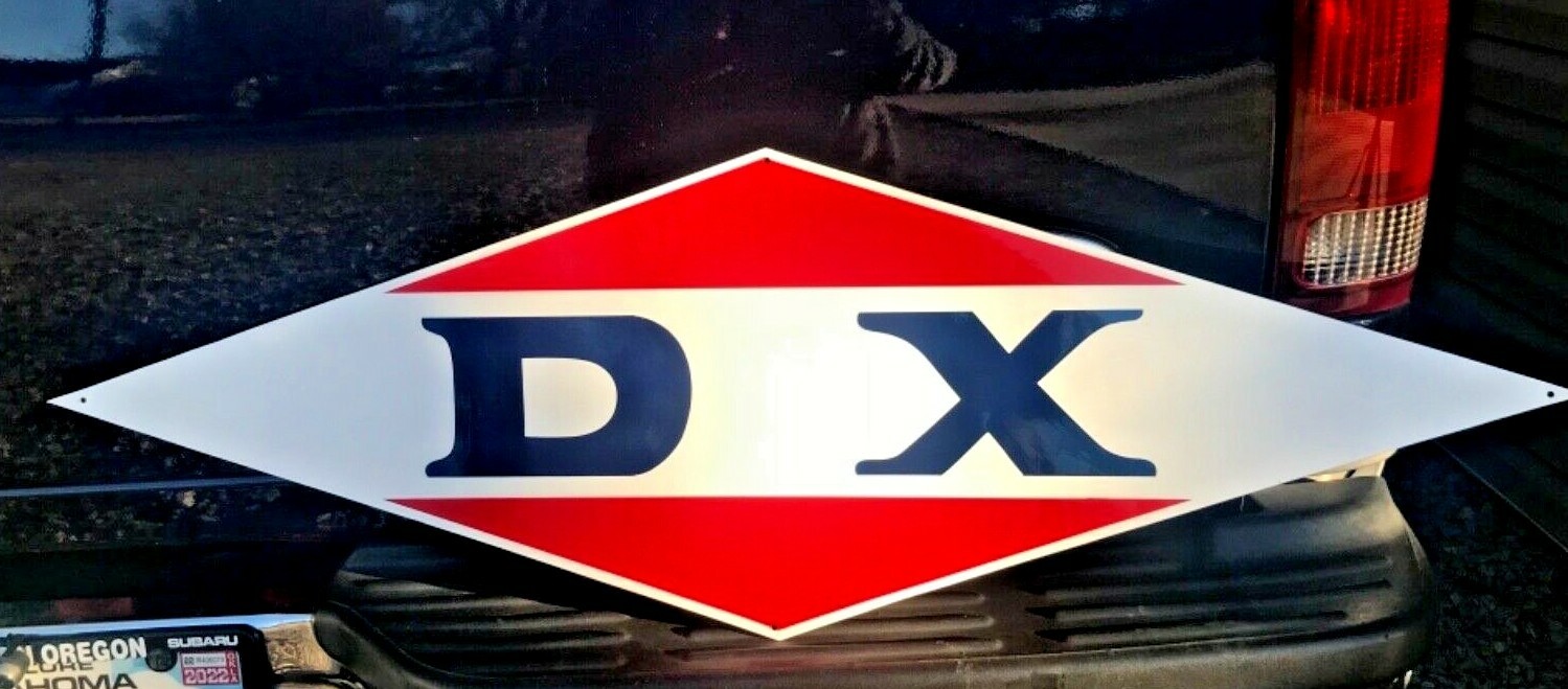 Vintage Old School Sty. DX Gasoline Oil Gas Station Car Truck Hand Painted Sign