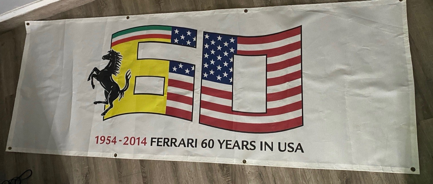 1954-2014 Ferrari 60 Years In USA 3×8 Ft Heavy Duty Banner Sign Man cave