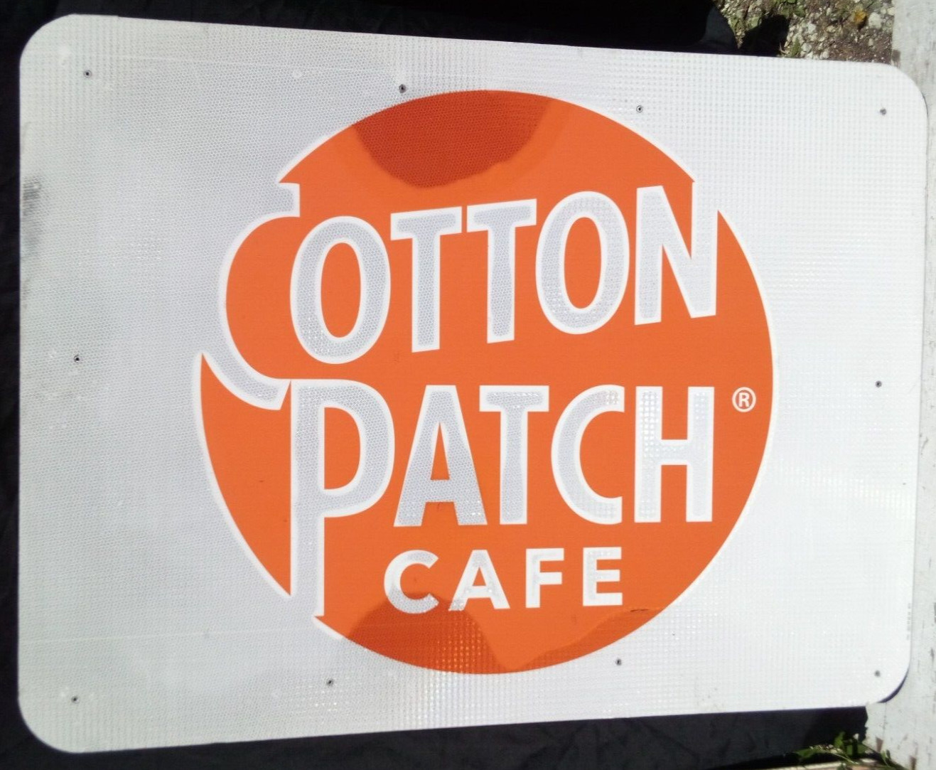 AUTHENTIC RETIRED VALERO/COTTON PATCH CAFE ADVERTISING HWY EXIT SIGN 48X36 3P