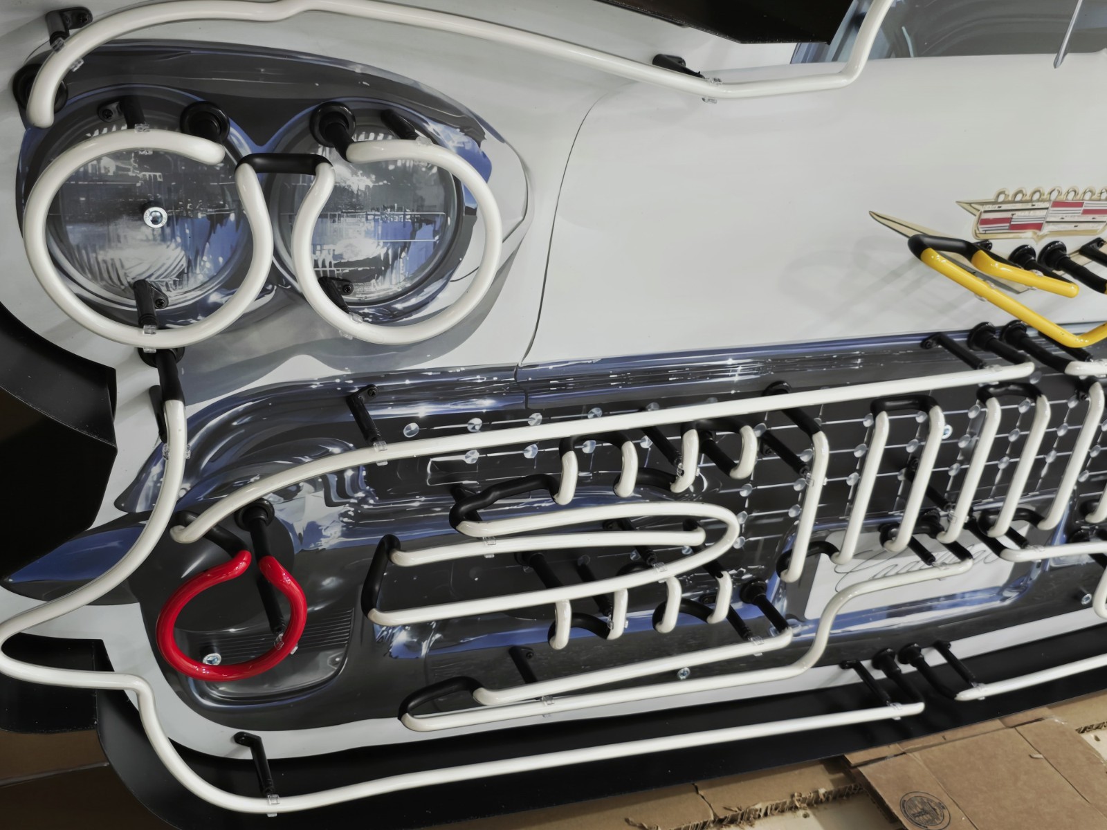 1958 Cadillac Eldorado Front End Wall Neon Sign Man Cave Office Garage FREE SHIP