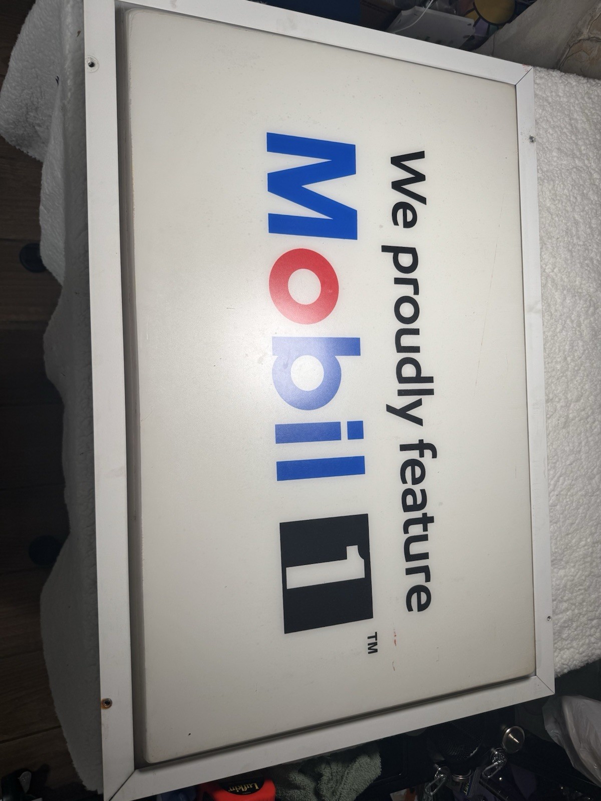 Mobil 1 Sign With Frame Man Cave Vintage Signs 36x26x3