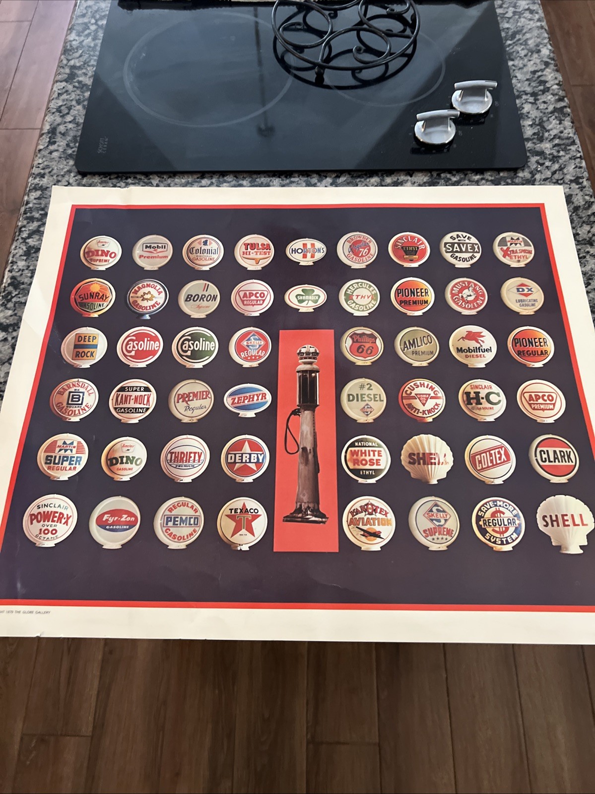 Vintage Gas Globes Advertising Poster – 24” X 20” – Various Gasoline Globe Photo