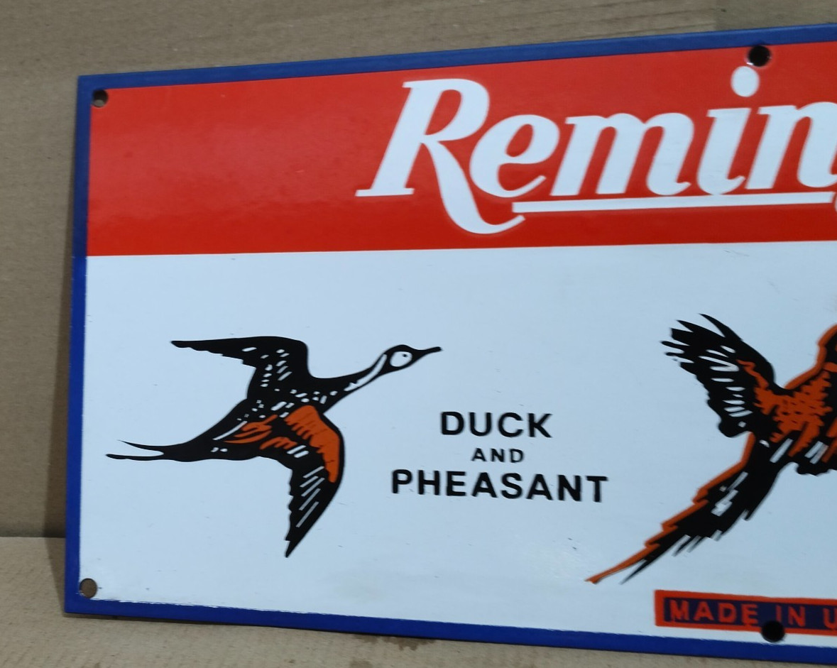 Remington Peters Porcelain Enamel Sign 24 X 10 Inches 1 sides