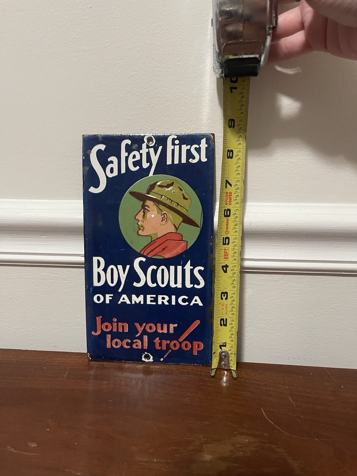 Boy Scouts of America Service Station Safety 1st Sign Join Your Local Troop 5×9