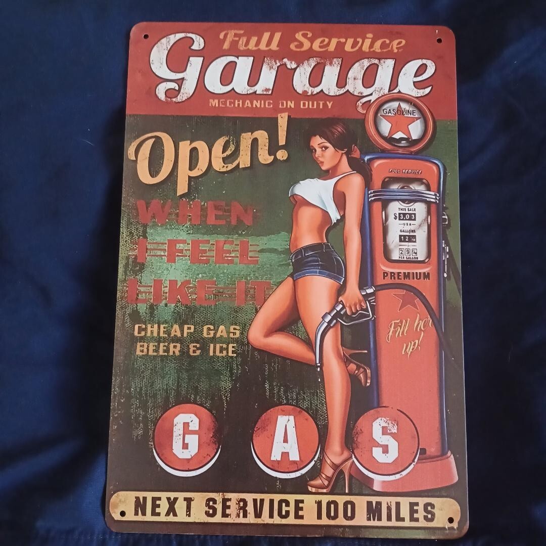 8″X12″ Metal Sign Man Cave Wall Art Garage Bar Oil Gas Station Full Garage 100