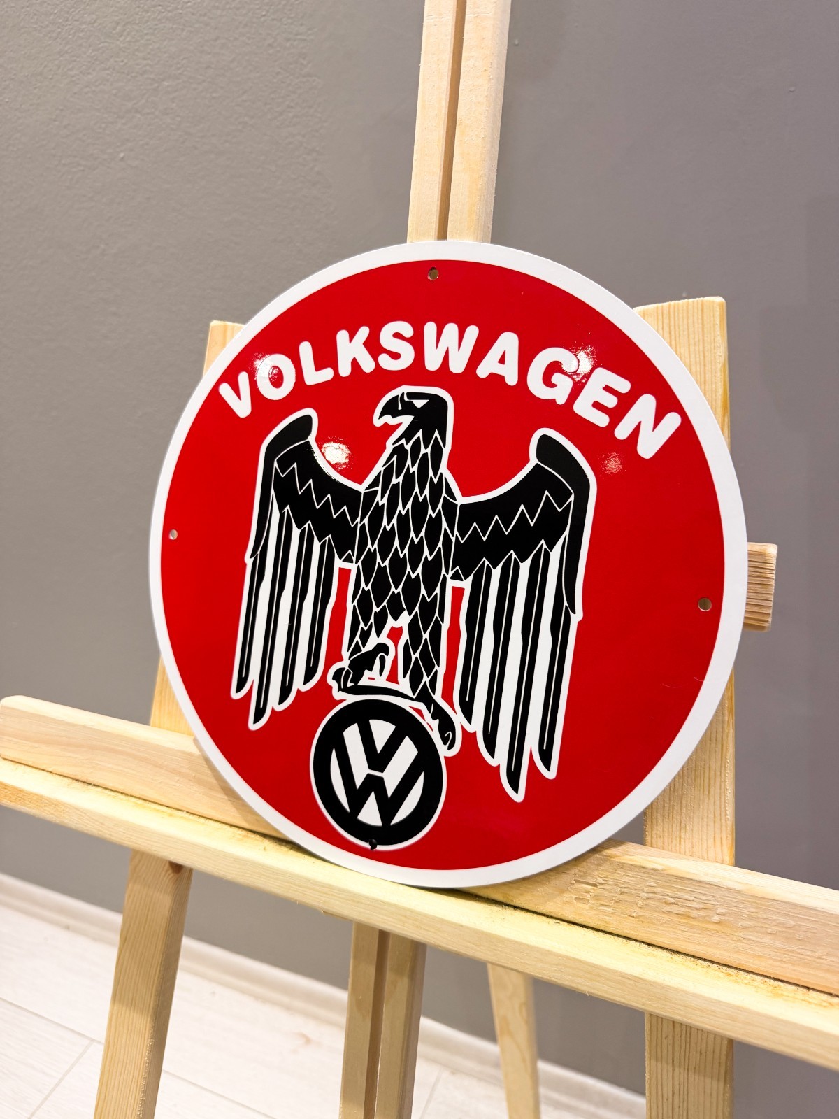 Volkswagen Eagle Emblem – Vintage German Automotive Metal Sign – 30 cm (11.8”)