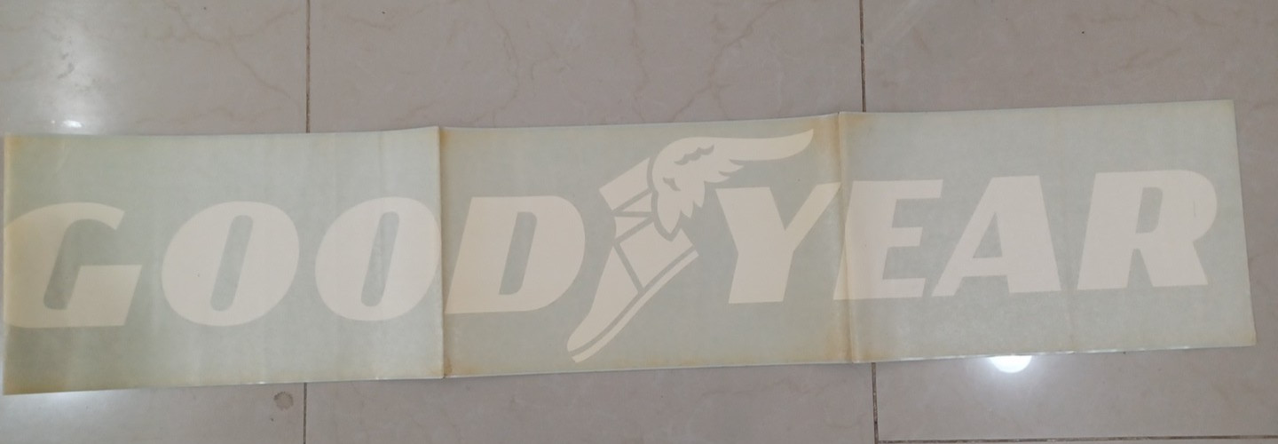 NOS Vintage Goodyear Tire Store Window Decal 44″ Long JRR18