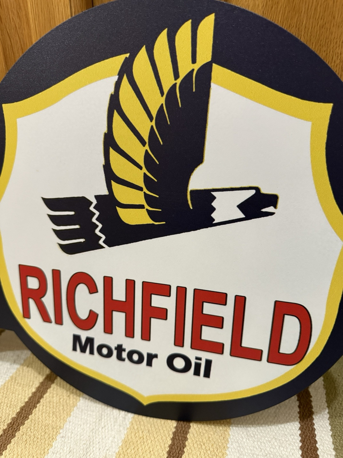 Richfield Motor Oil Flange Sign Sold Here Doubled Sided Vintage Style Wall Decor