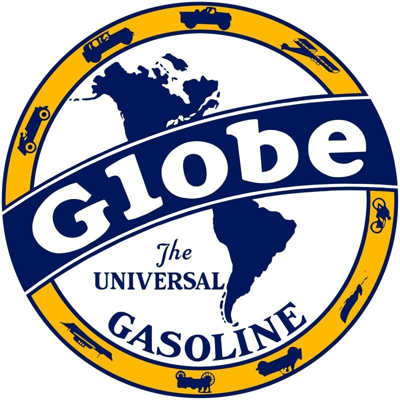 Globe – The Universal Gasoline NEW Sign: 40″ Dia. Round USA STEEL XXL Size