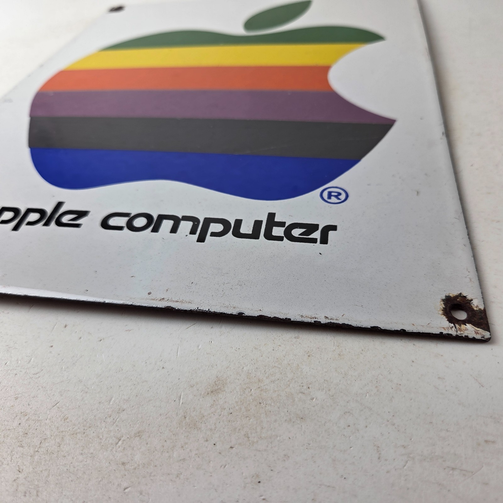 Vintage Apple Computers Sign – Authorized Dealer Service Gas Porcelain Sign