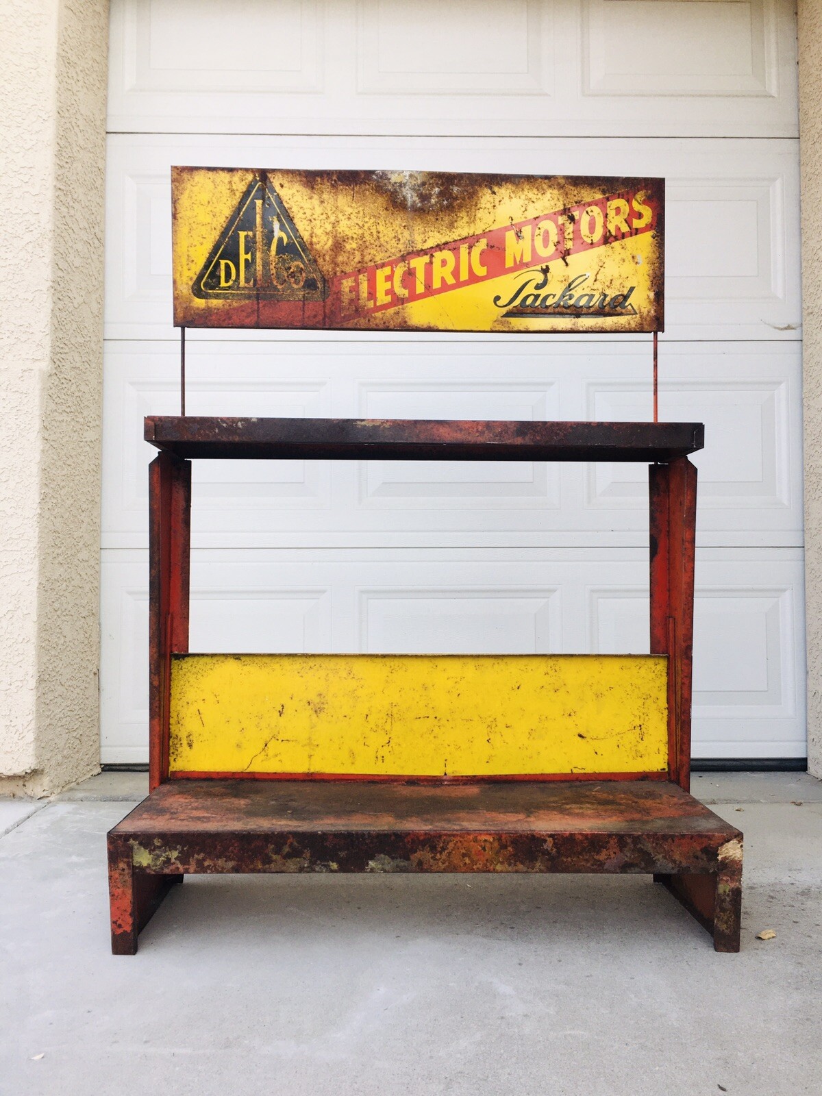 Packard Delco Electric Motors Original Display Shelf Advertisement Sign Gas Oil
