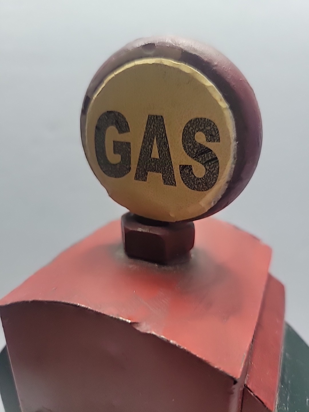 Vintage Tin Gas Pump Shelf Cabinet Display Piece 13″ Tall Red Texaco Style BoxC