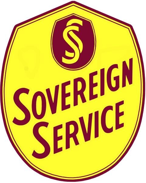 Sovereign Service Gasoline Station NEW Sign 40″ Tall Diecut USA STEEL XXL Size