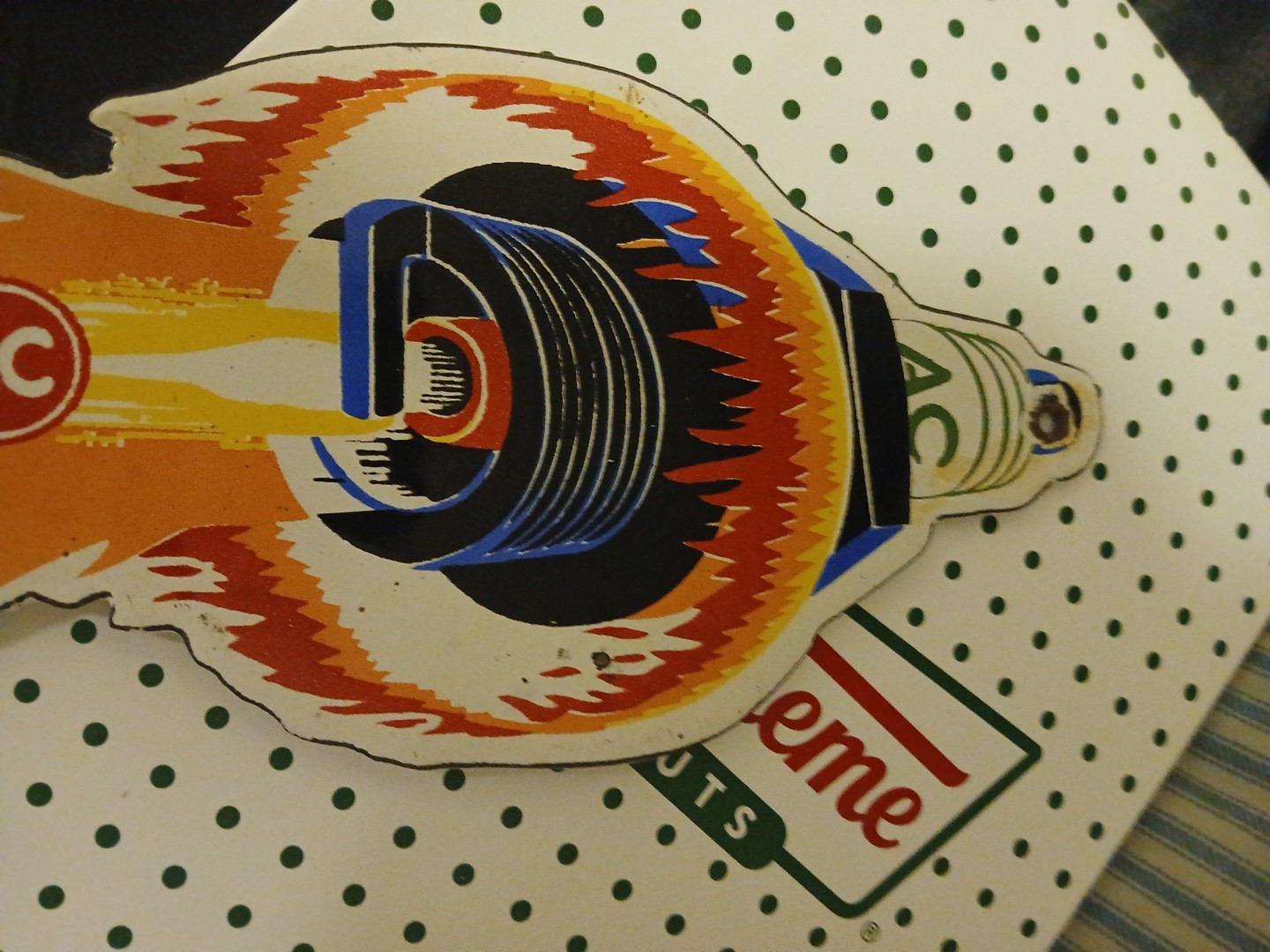 Vintage Rare Spark Plug Sign – AC Service Station Gas Oil Porcelain Metal Sign