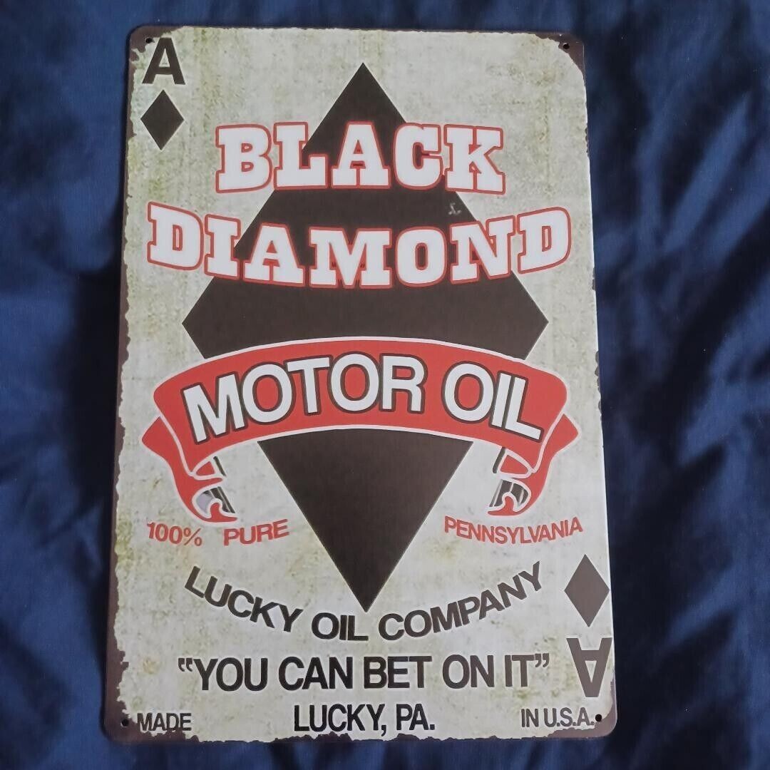 8″X12″ Metal Sign Wall Art Man Cave Garage Bar Gas Station Oil Black Diamond Oil