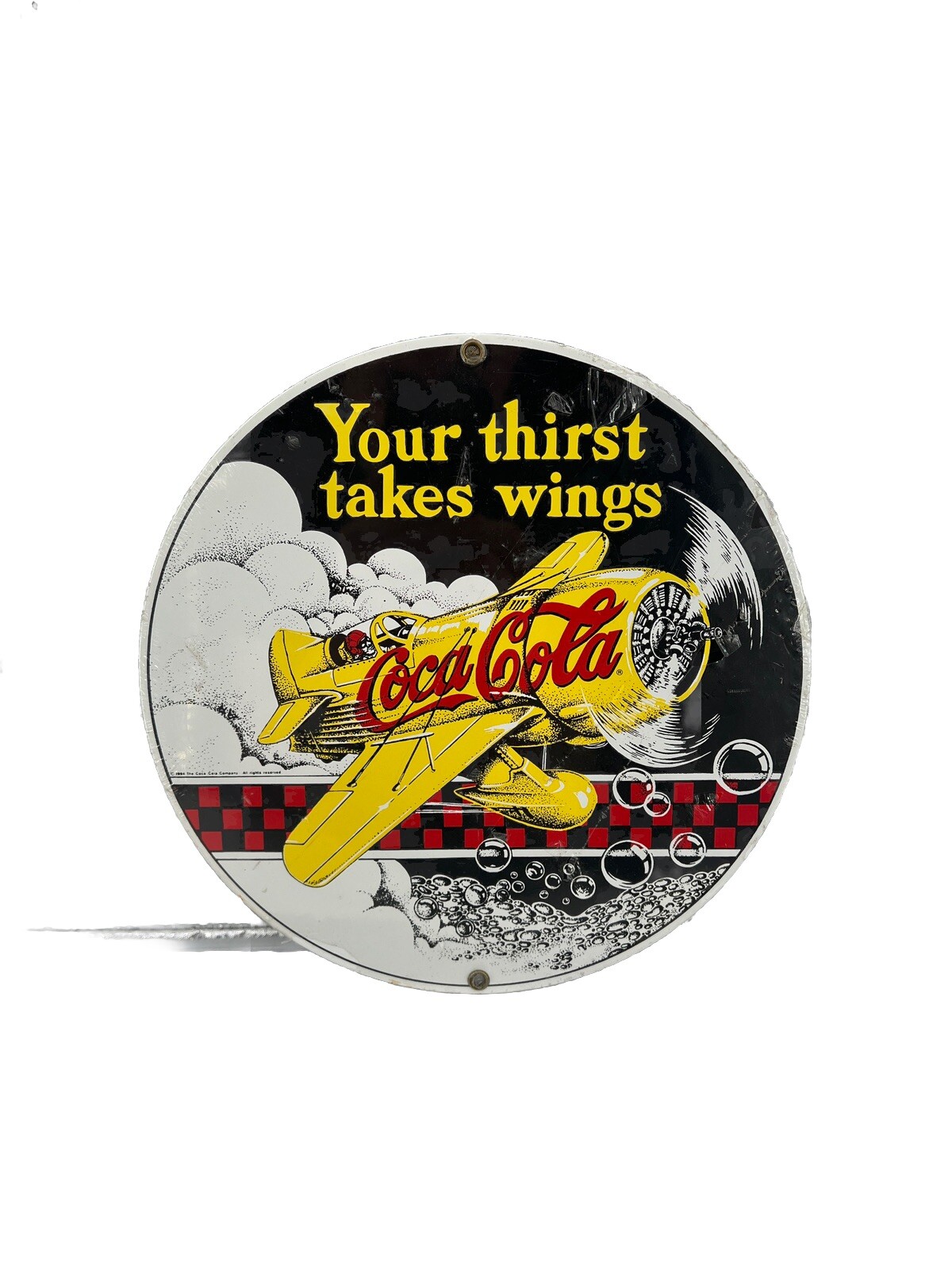 Coke Coca-Cola Soda 1998 Sign “Your thirst takes wings” Vintage Sealed