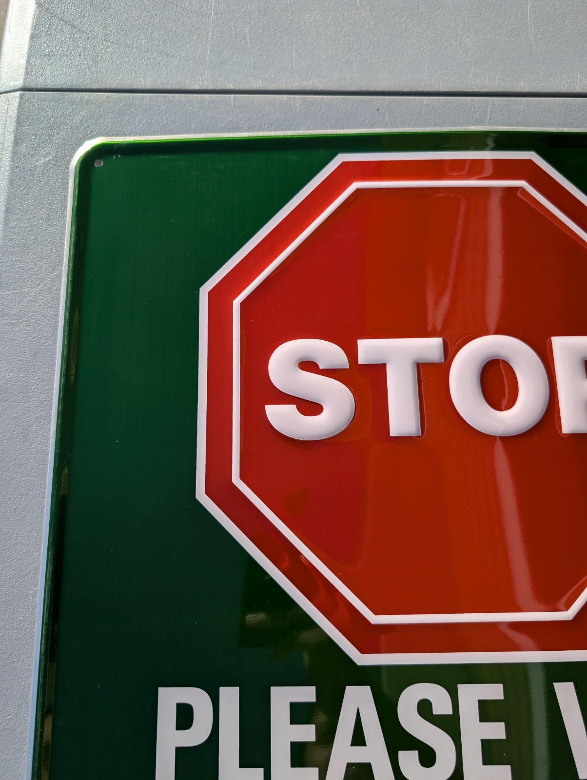 Vintage 1987 Castrol STOP please wait for attendant SIGN NOS ORIGINAL PACKAGING