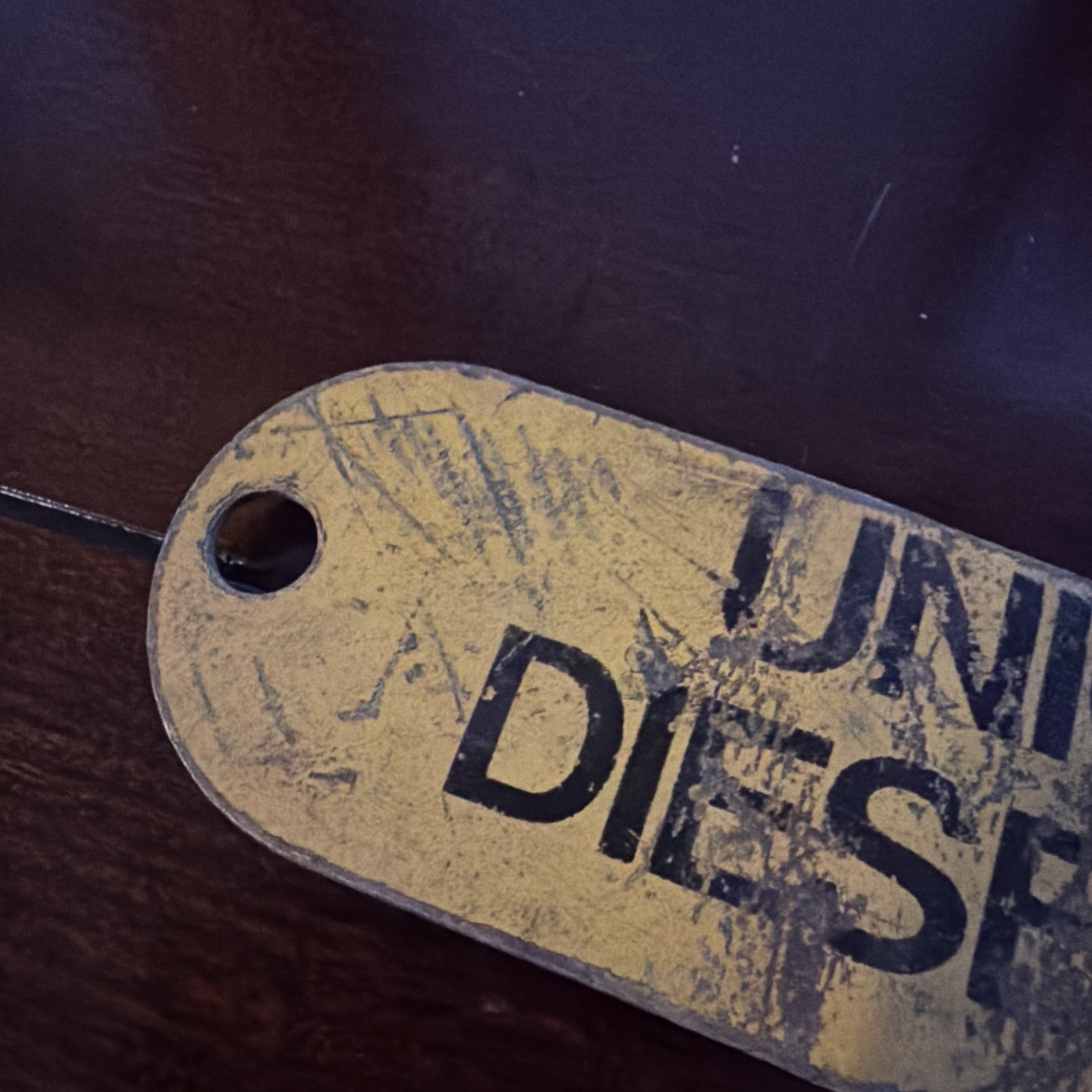 Vintage Metal Union Diesel #2 Gas Tag