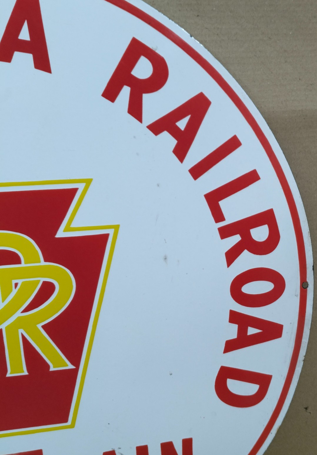 RRR Pennsylvania Railroad Porcelain Enamel Sign 30 X 30 Inches 1 sides