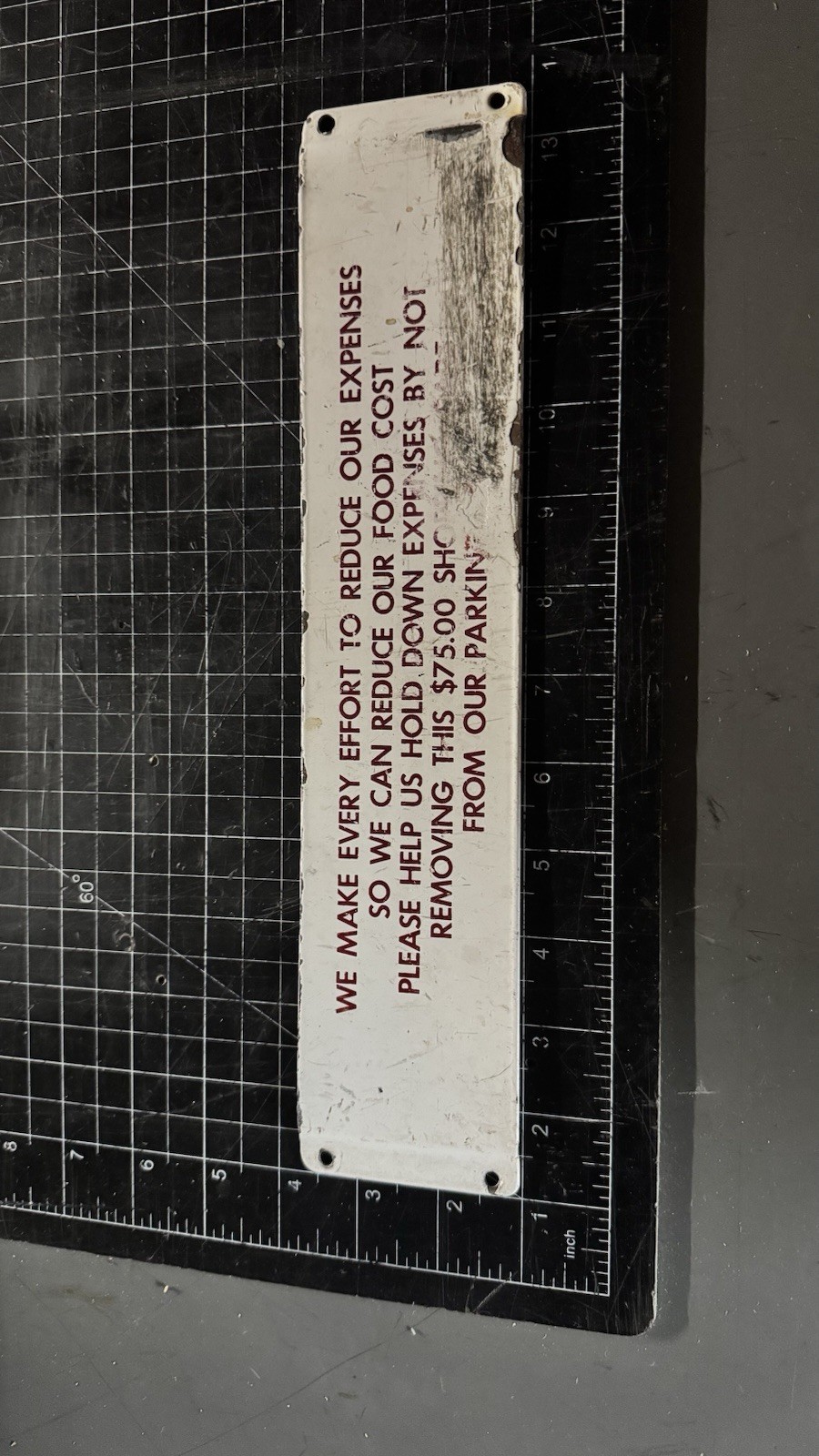 Porcelain Enamel Winn Dixie Shopping Cart Tag