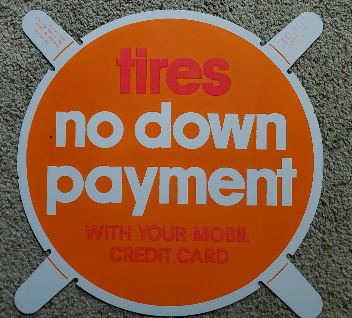 VINTAGE MOBILE OIL, TIRE ADVERTISING SIGNS, GAS, SERVICE STATION 3-METAL NOS