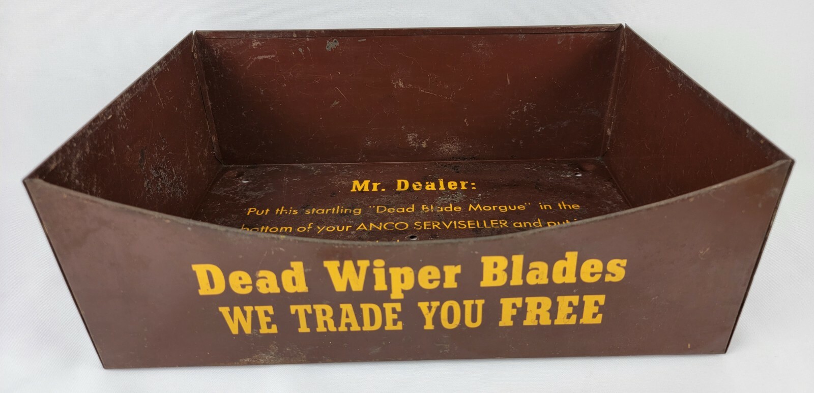 VTG ANCO WIPER BLADE MORGUE AUTO SHOP PARTS STORE DISPLAY GAS OIL AUTO ADV A17