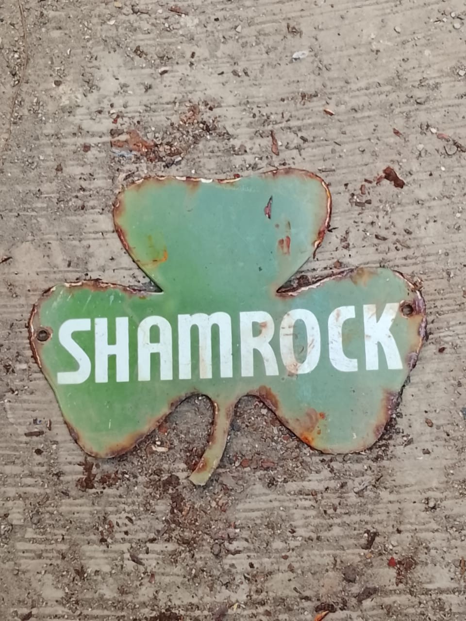 PORCELAIN SHAMROCK ENAMEL SIGN 6X6 INCHES