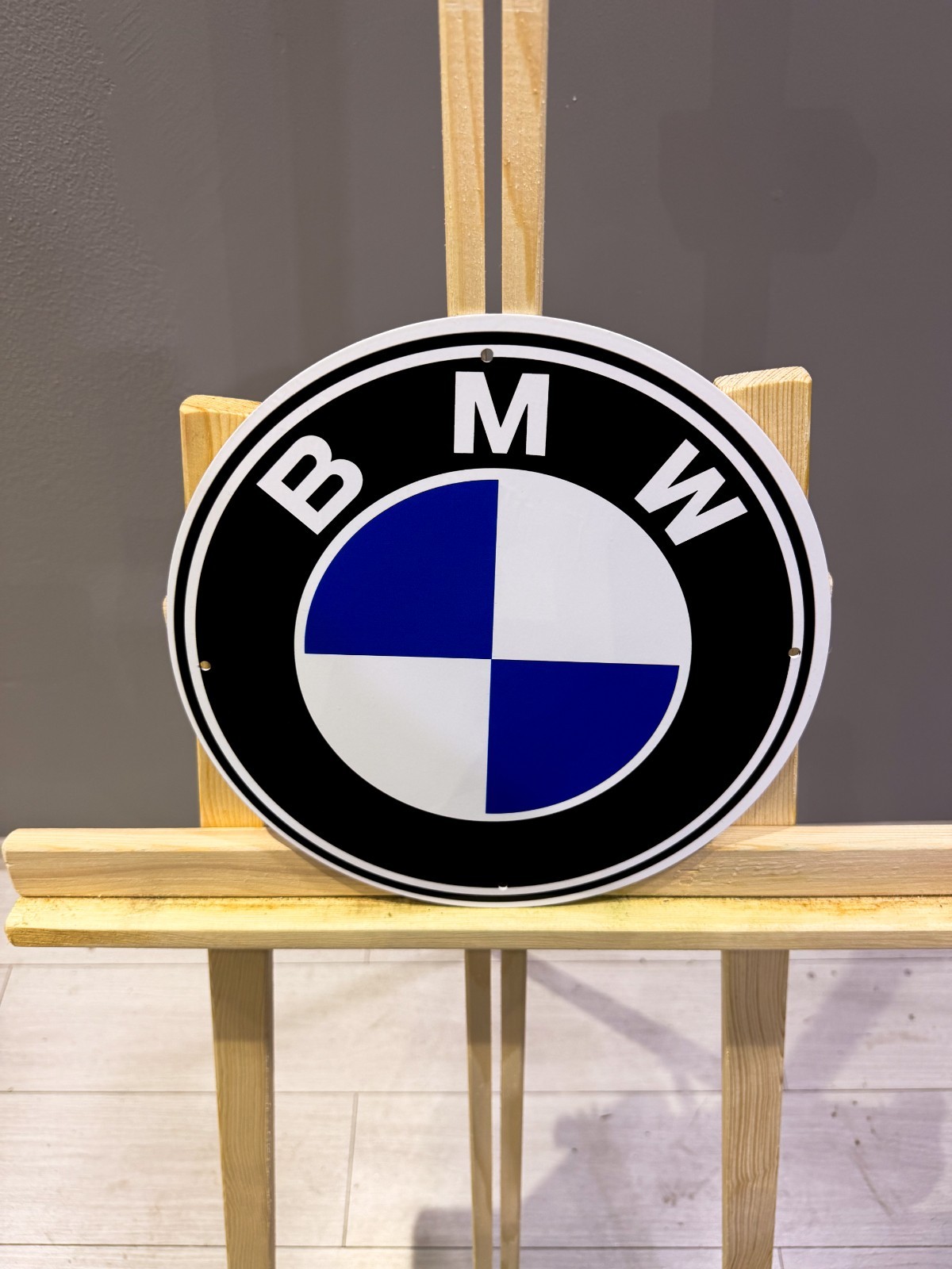 BMW White Ring Round Logo Heavy Metal Sign – Classic Garage Sign – 30 cm (11.8”)