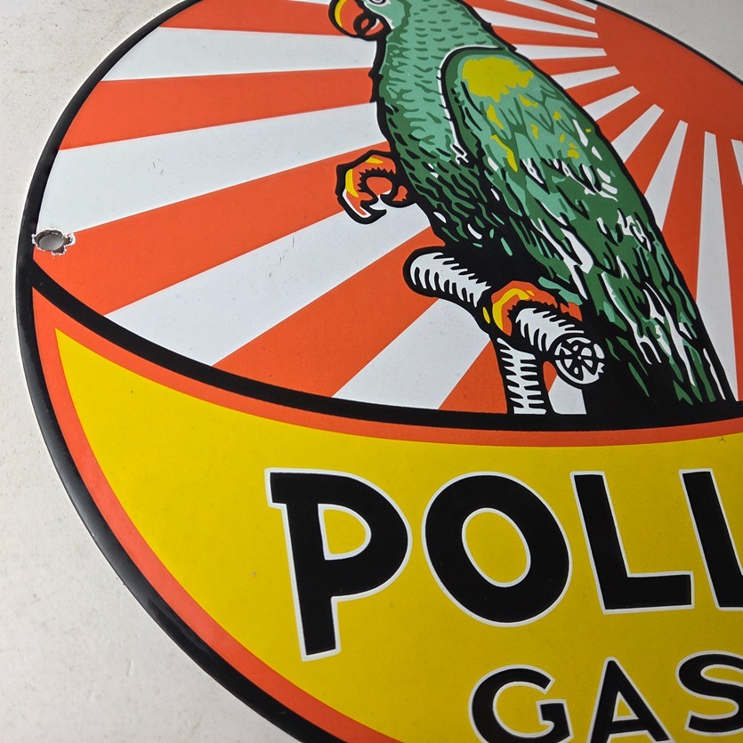 Vintage Polly Motor Oil Sign – Porcelain Premium Gasoline Pump Sign