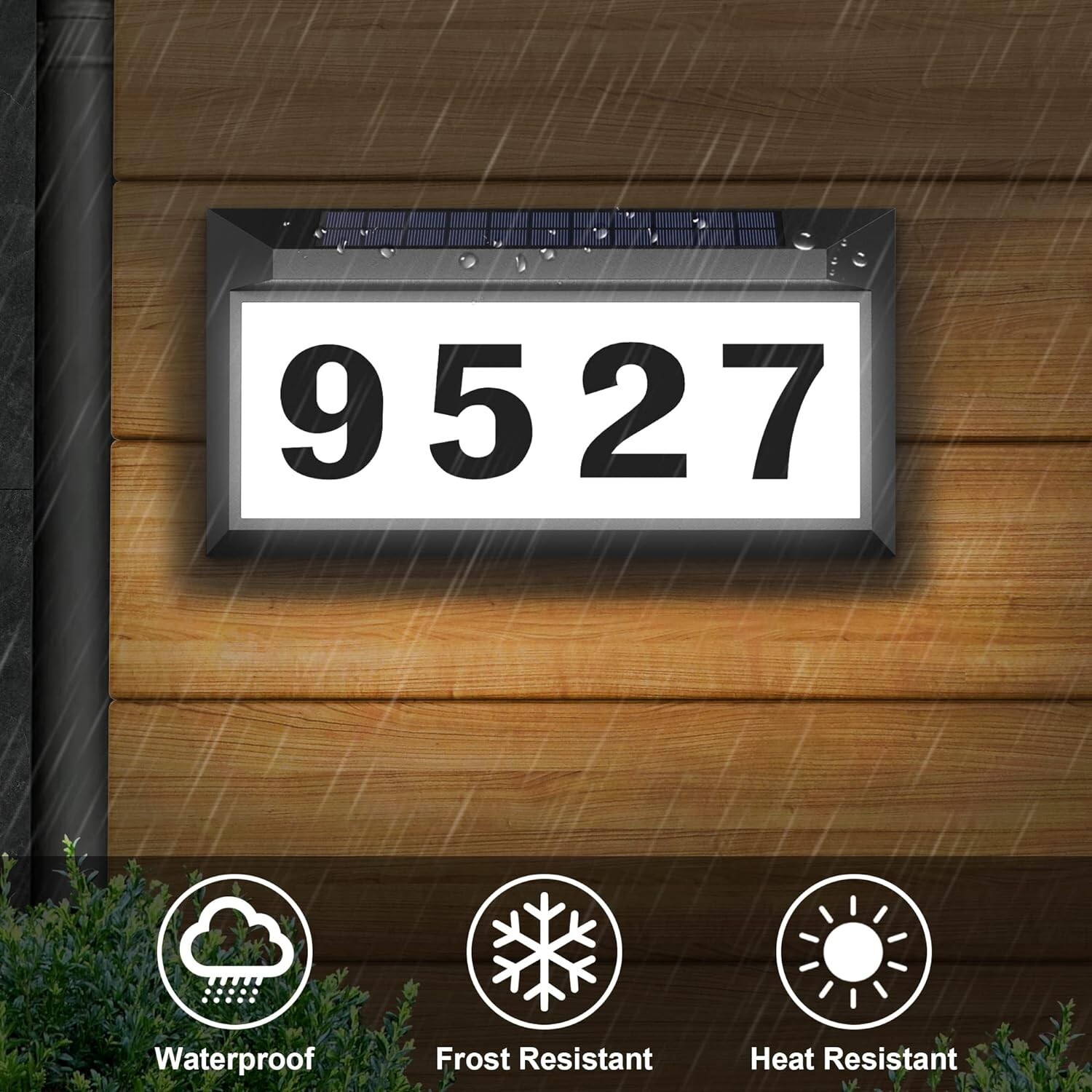 Energy-Saving Solar Address Number Sign with Easy Installation and Templates