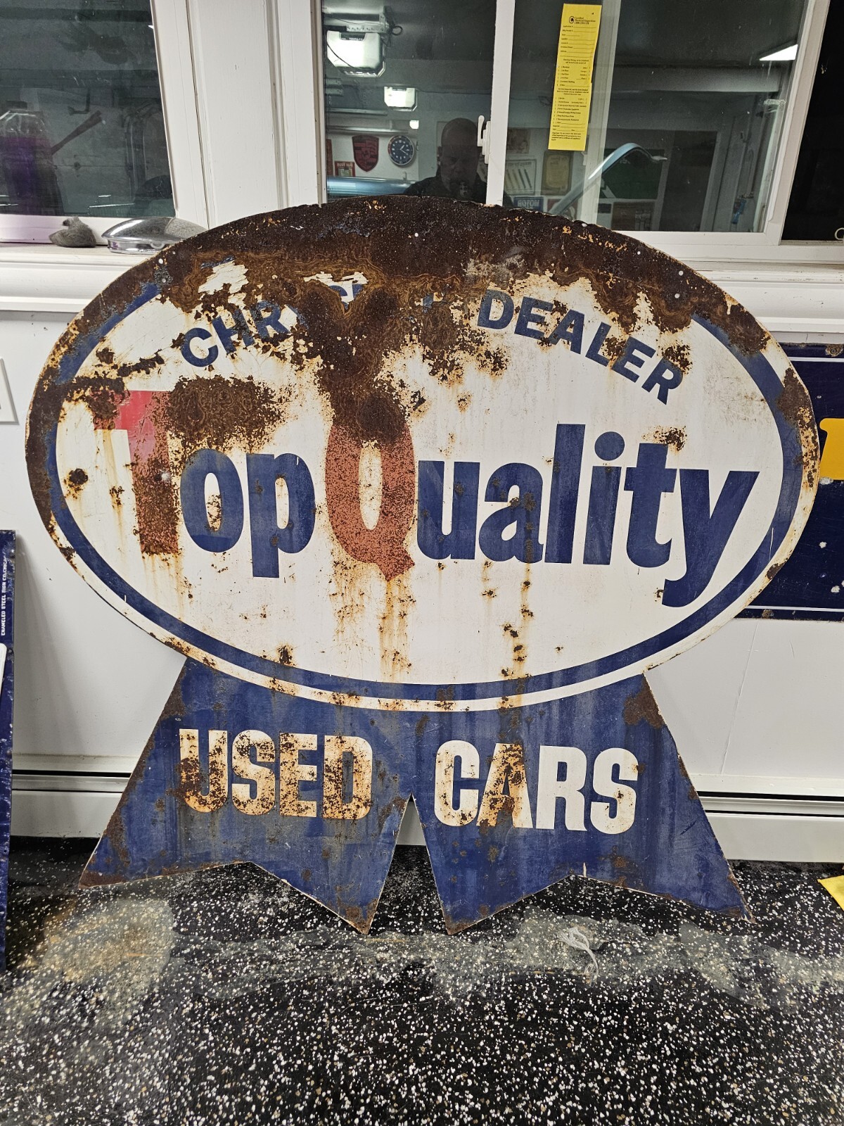Rare 1940s Chrysler Porcelain Sign 5×6 Foot