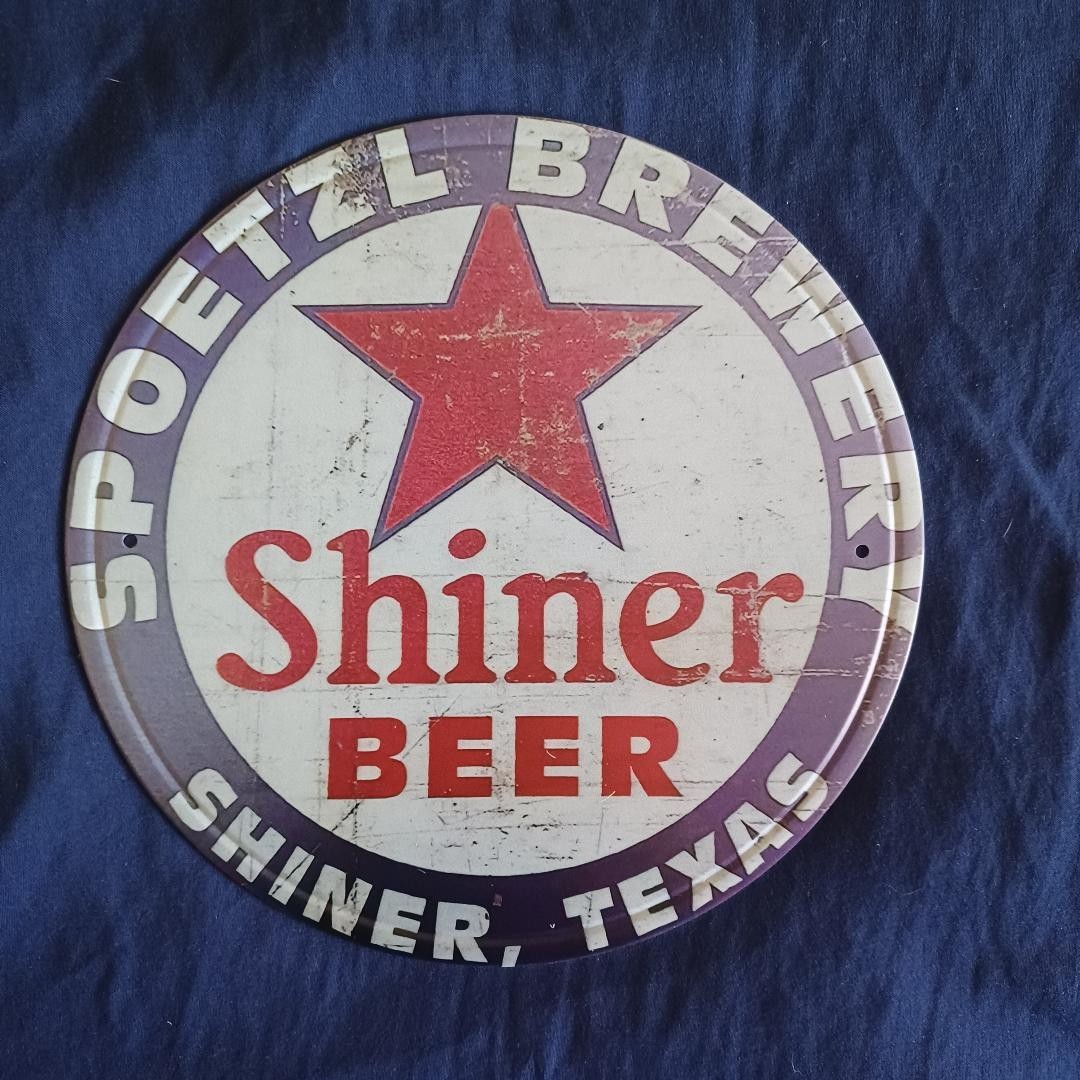 8″ Round Metal Sign Wall Art Man Cave Garage Bar Gas Station Oil Shiner Beer