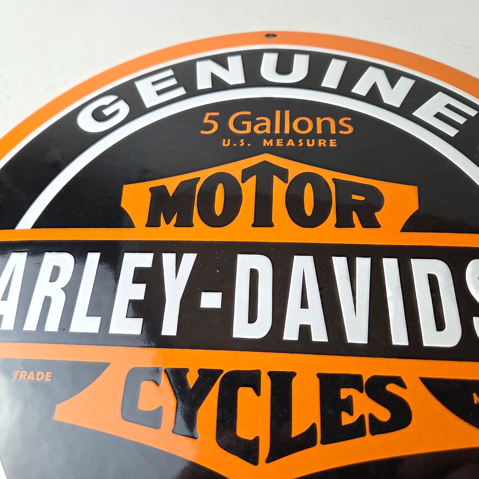 Vintage Harley Davidson Motorcycle Sign – Porcelain Sales Dealer Gas Pump Sign