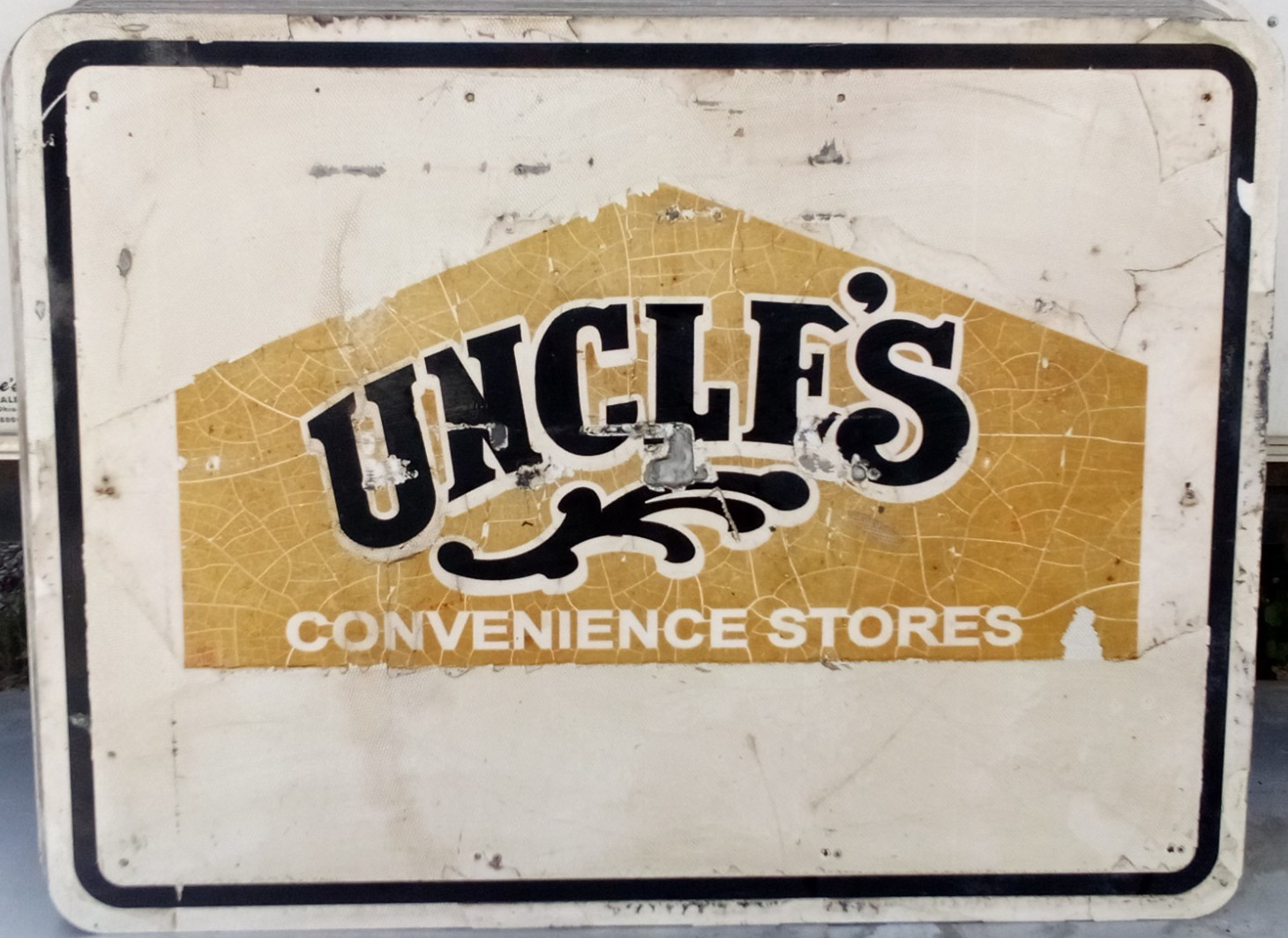AUTHENTIC RETIRED ADVERTISING HWY EXIT SIGN XPRESS FUEL UNCLES 48X36 A82