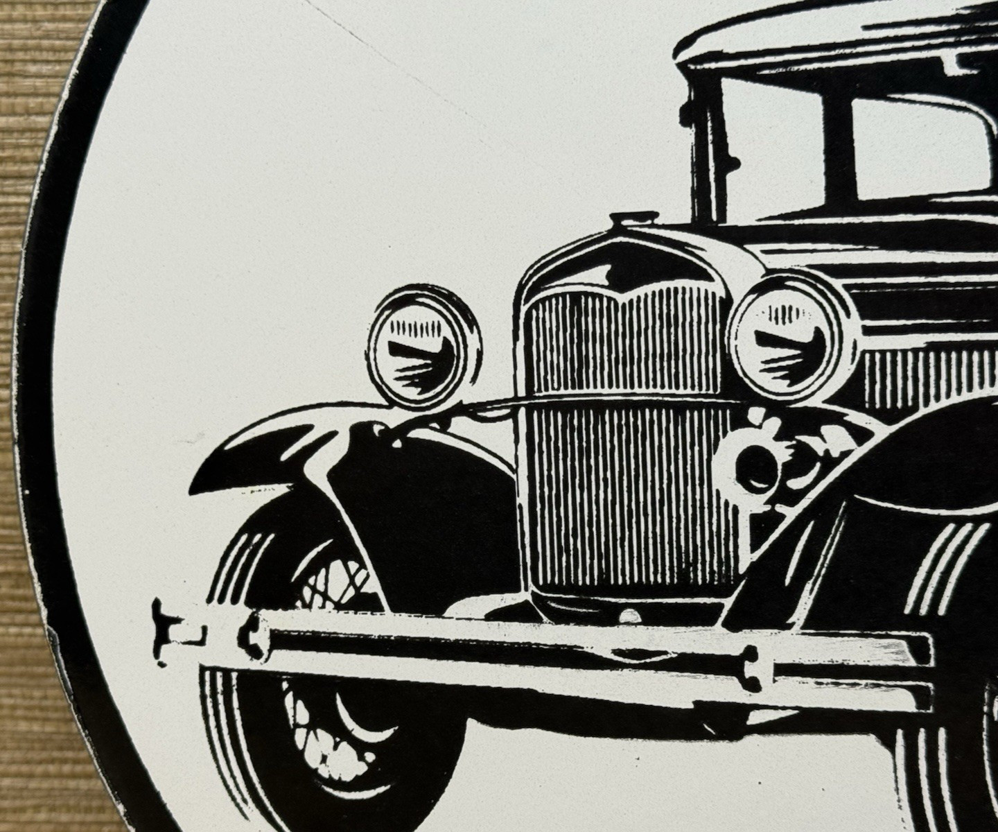 VINTAGE FORD MODEL T PORCELAIN SIGN GENERAL MOTORS DEALERSHIP GAS OIL CHEVROLET