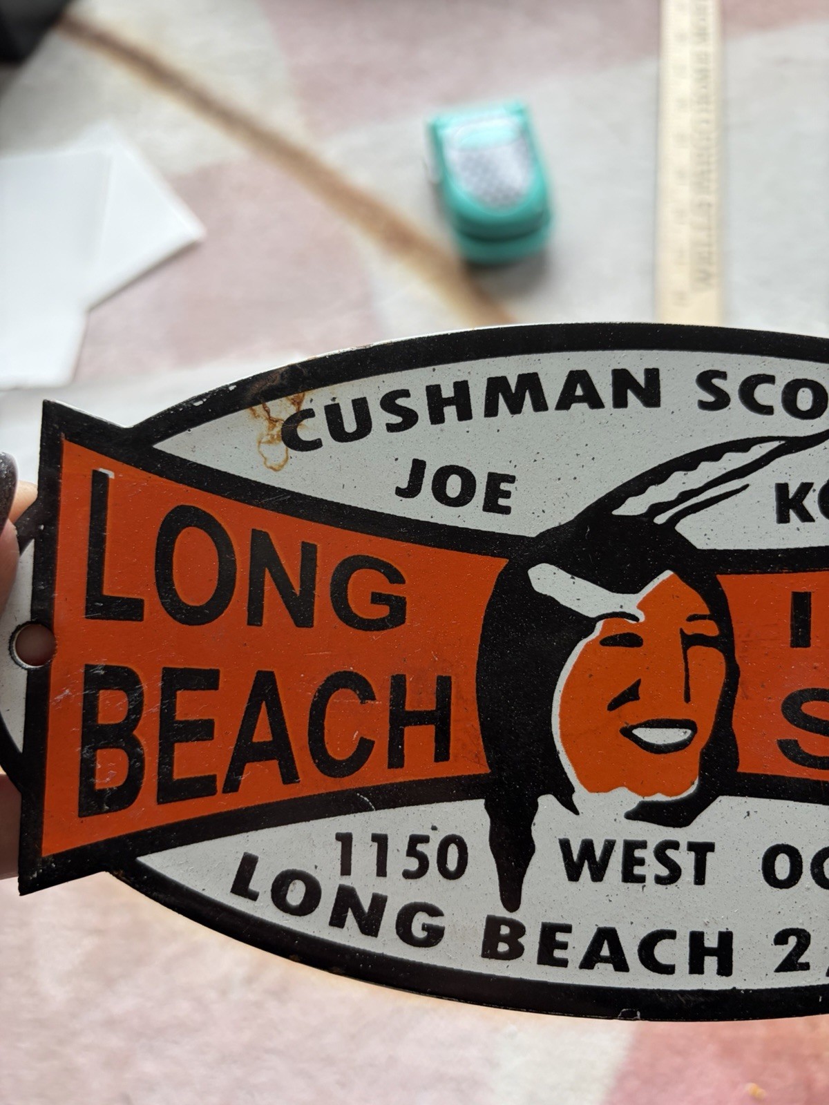 Porcelain Long Indian Beach Sales Sign