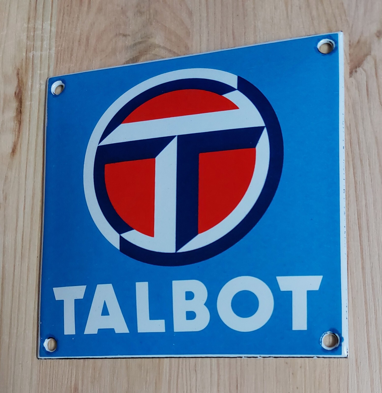 TALBOT – AUTOMOBILES FRANCE PORCELAIN DOOR ENAMEL GARAGE SIGN 10x10cm=3,93×3,93″