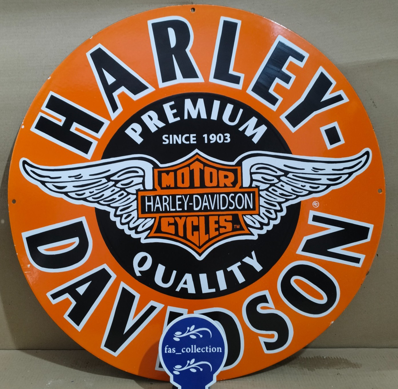 Harley Davidson Motor Cycles porcelain Enamel Sign 30 x 30 Inches 1 Sided