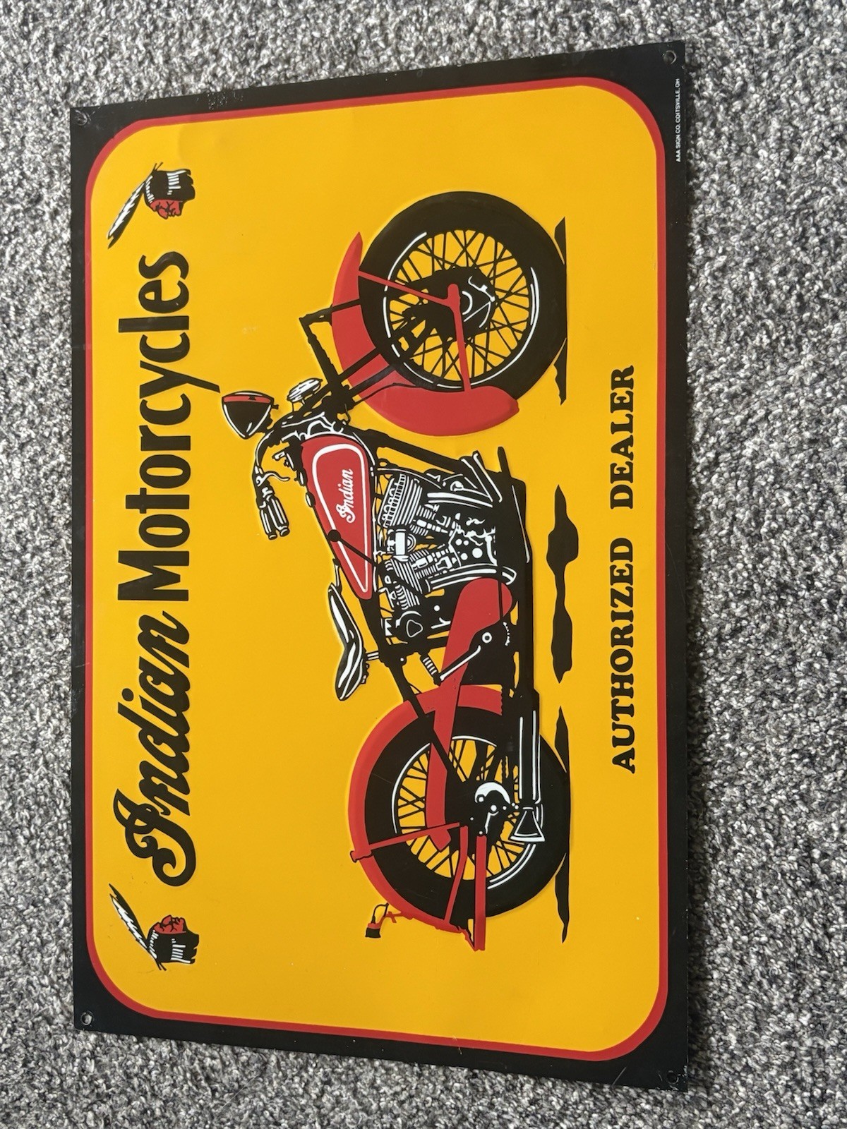 INDIAN MOTORCYCLE SIGN AUTHORIZED DEALER AAA SIGN CO COITSVILLE OH