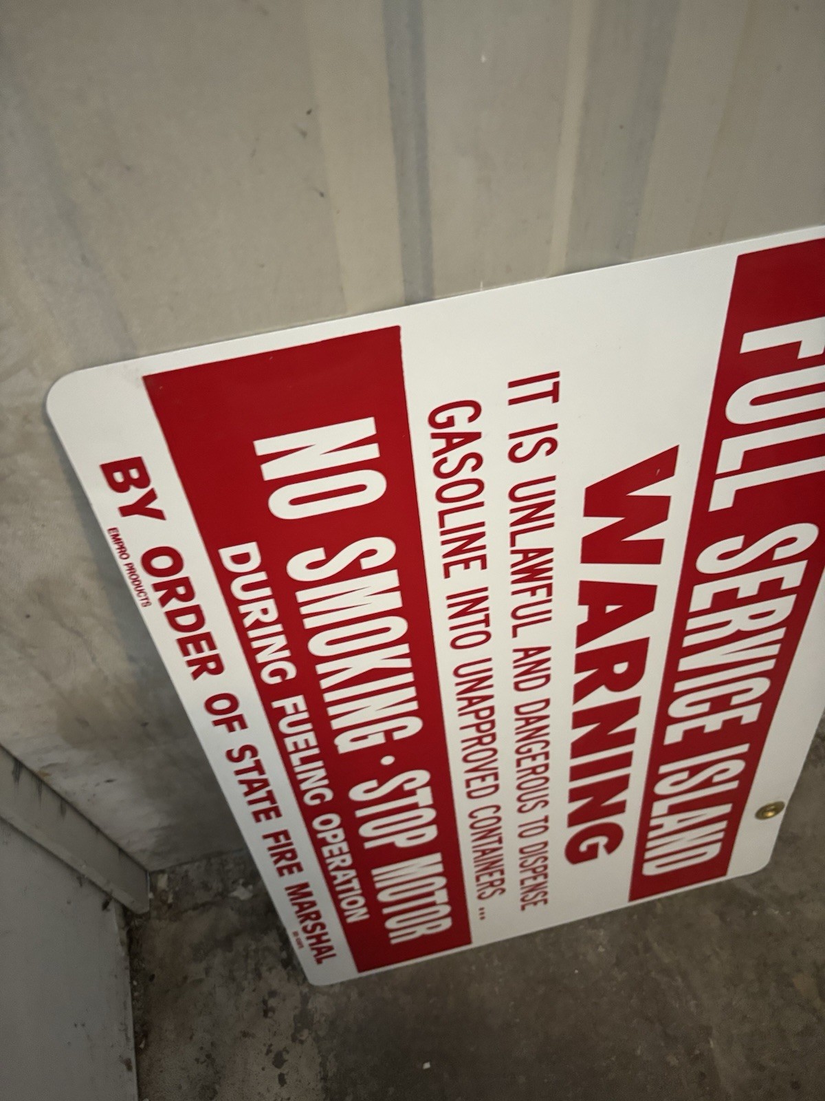 Full Service Island Gas Station Sign – Metal Warning No Smoking 18×26”
