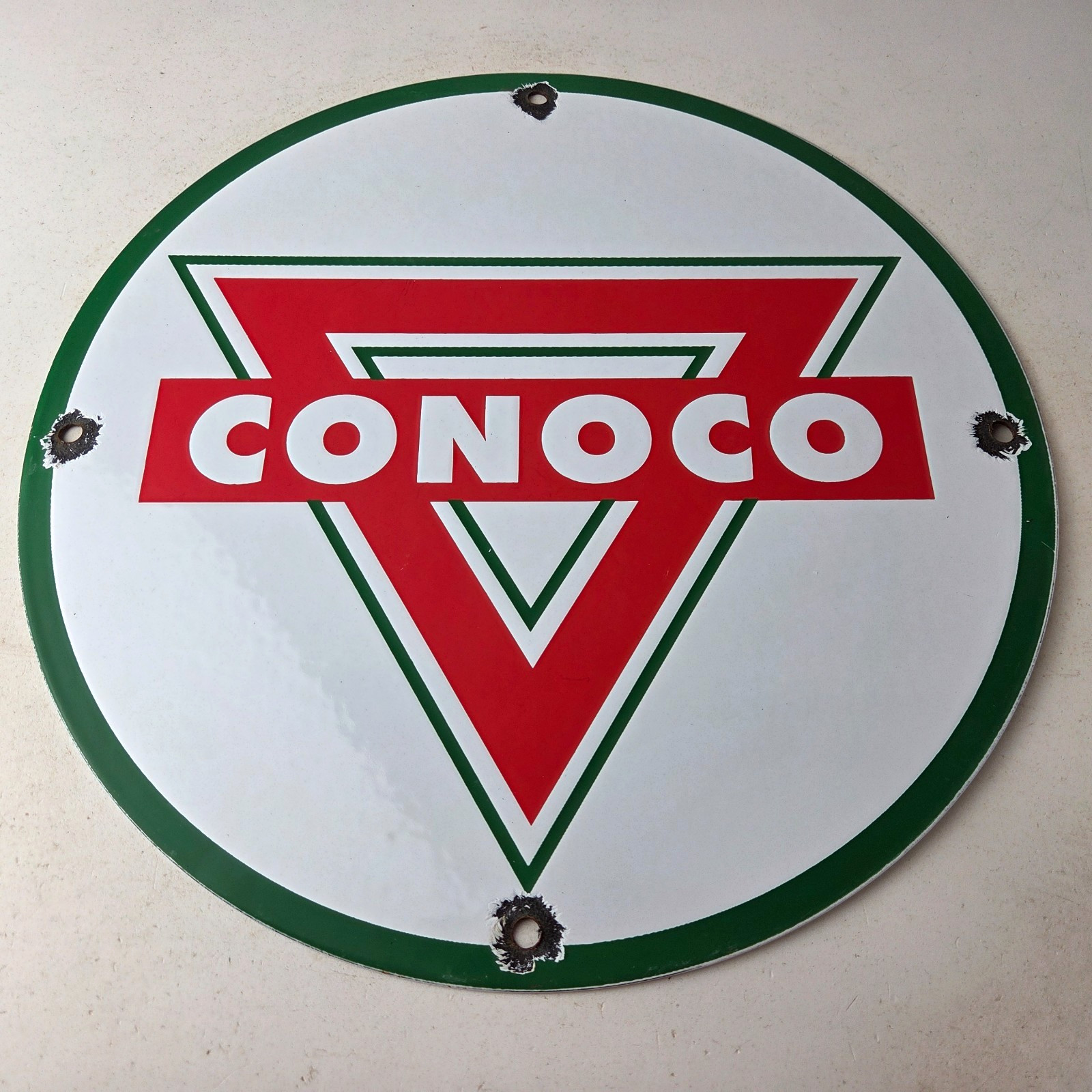 Vintage Conoco Gasoline Sign – Porcelain Gas Pump Oil Drum Sign