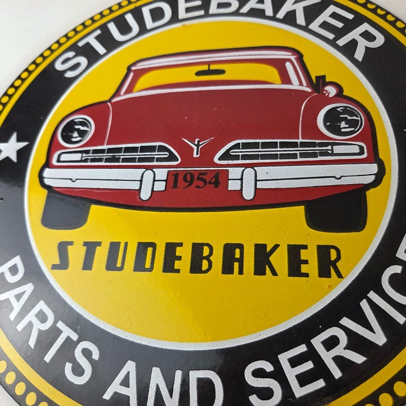 Vintage Studebaker Sign – Parts Service Automobile Gas Pump Porcelain Sign