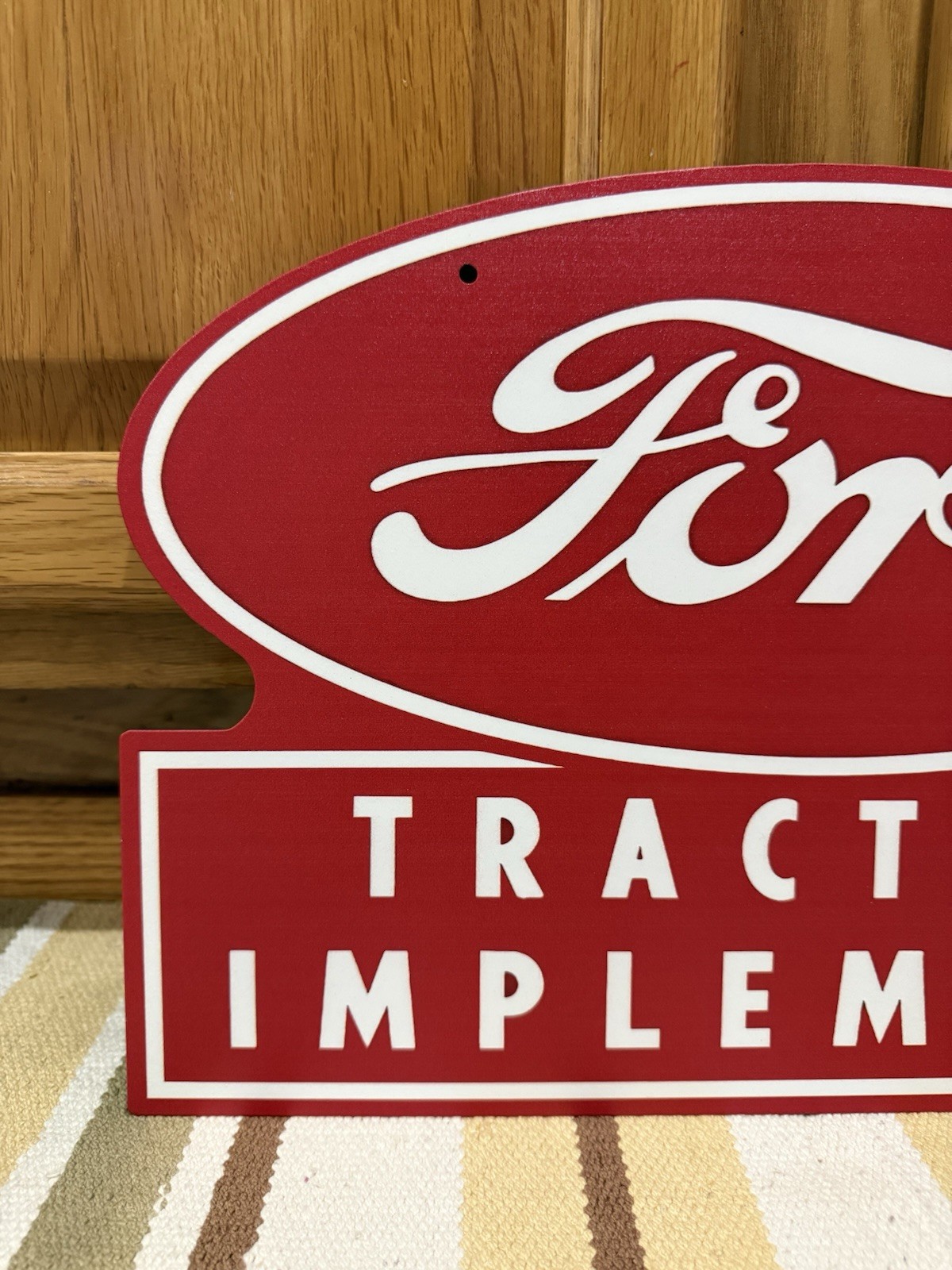 Ford Tractor Implements Sign Double Sided Gas Oil Farm Vintage Style Wall Decor