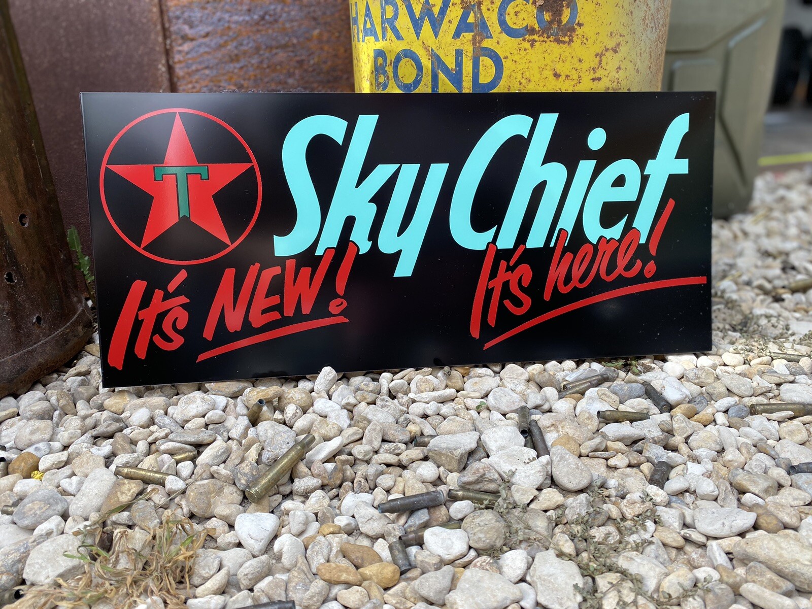 Antique Vintage Old Style Texaco Sky Chief Service Station Sign!