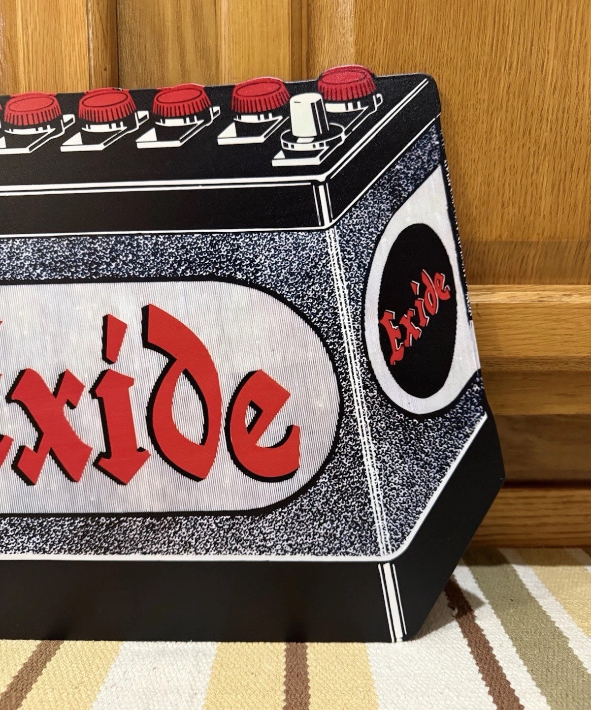 Exide Battery Flange Sign Gas Oil Garage Double Sided Vintage Style Wall Decor