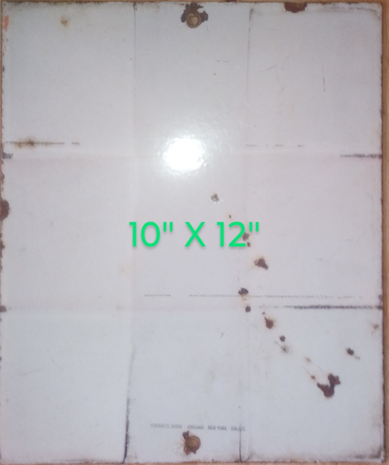 Vintage Porcelain Signs Unknown Usage Possibly Gas Station Sign 10″ W X 12″ T