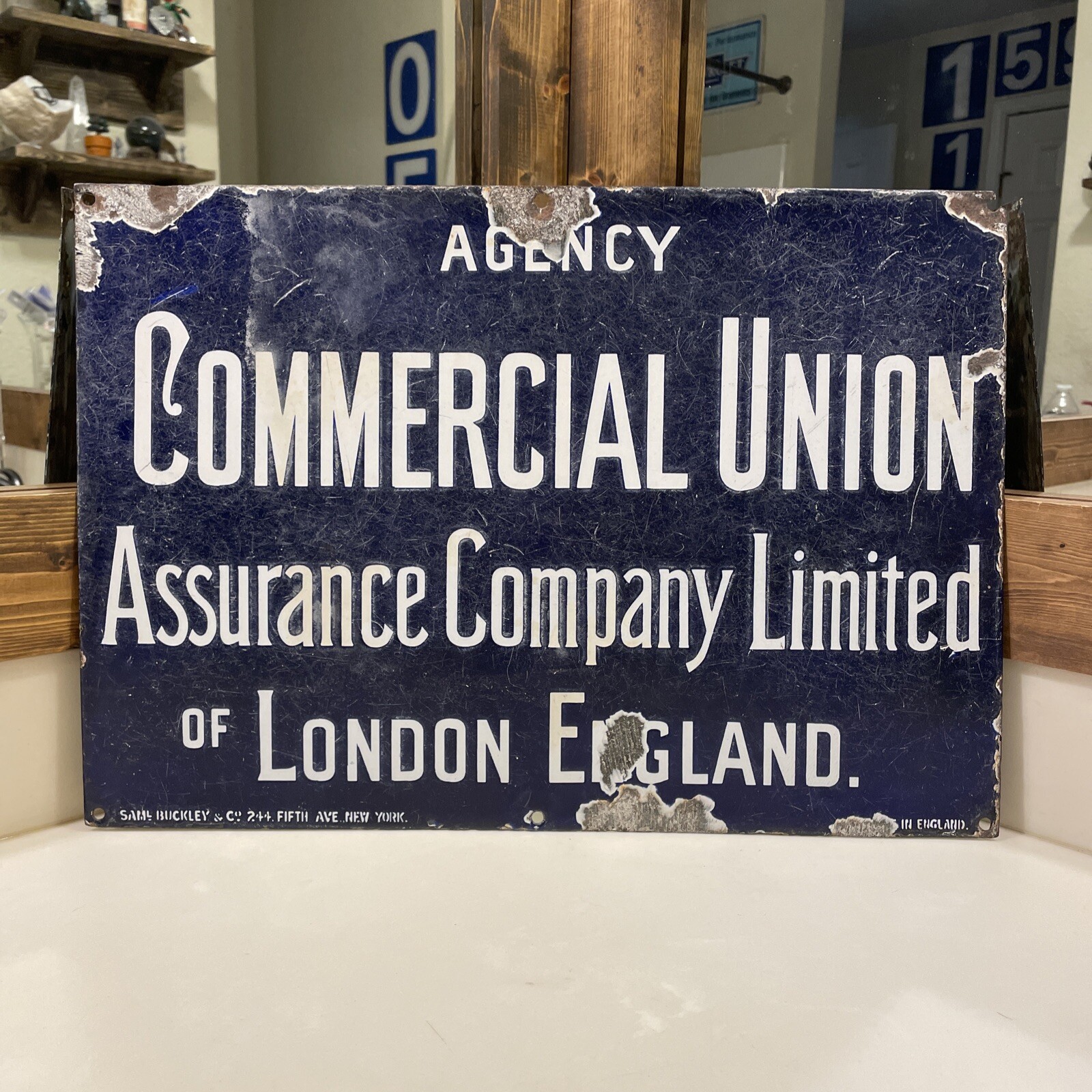 Commercial Union Assurance Company Limited of London England Porcelain Sign