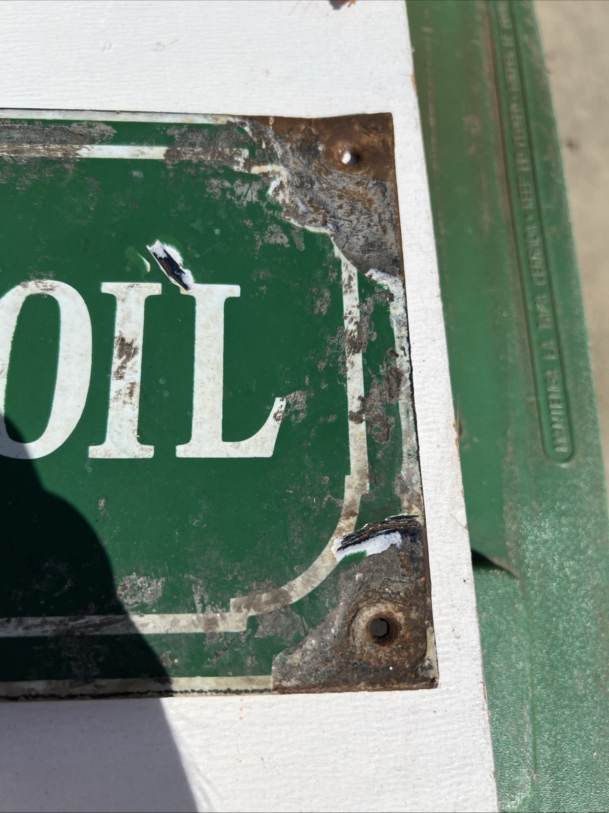 1940s Porcelain Quaker State Cold Test Oil Sign