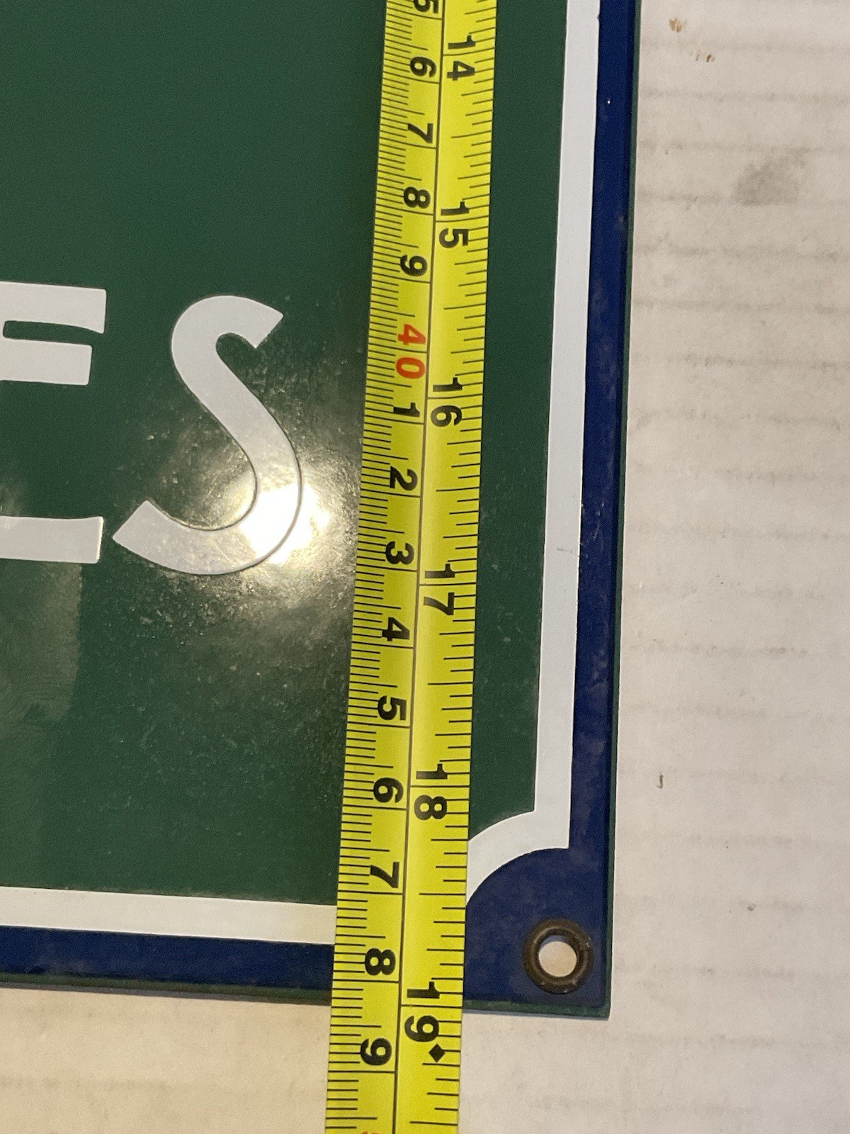 Genuine FORD Mechanic on the Premises Porcelain Sign, 1983 11″X19″ Good Cond.